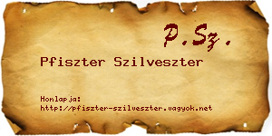 Pfiszter Szilveszter névjegykártya