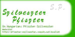 szilveszter pfiszter business card